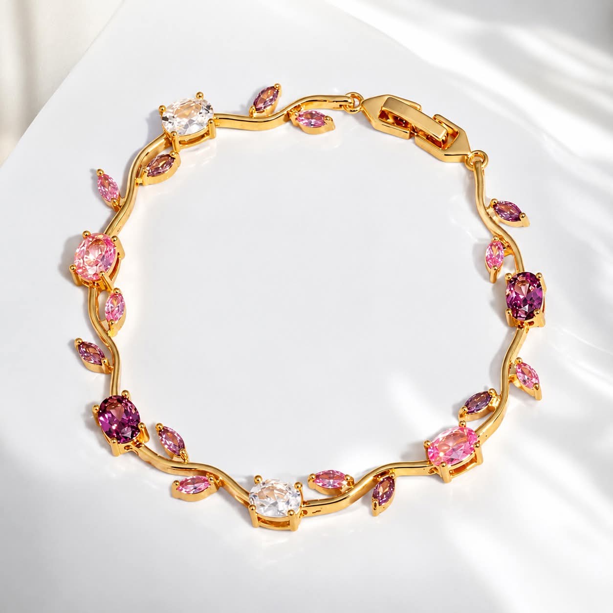 Jewelza Tulip Bracelet – Premium Stainless Steel Adjustable Bracelet for Women & Girls