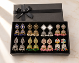 ✨ Jewelza Queen Collection | 8 Pair Premium Jhumka Box | Designer Earrings Set