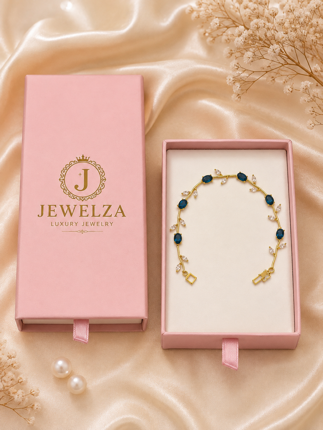 Jewelza Tulip Bracelet – Premium Stainless Steel Adjustable Bracelet for Women & Girls