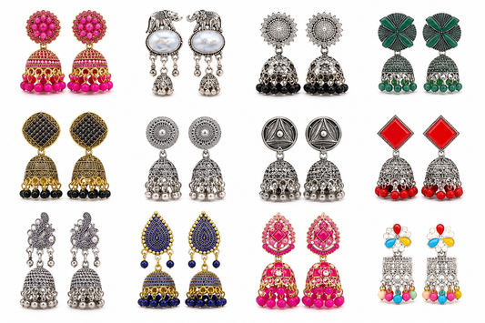 ✨ 8 Premium Jhumkas | Luxury Box | FREE Surprise Gift for First 500 Orders 🎁