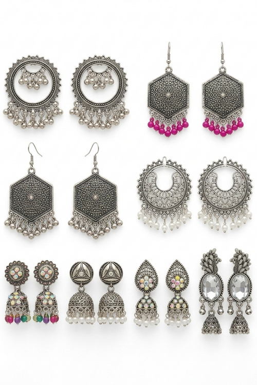 8 Pair Jhumka Box Premium Indian Jhumkas | Surprise Gift
