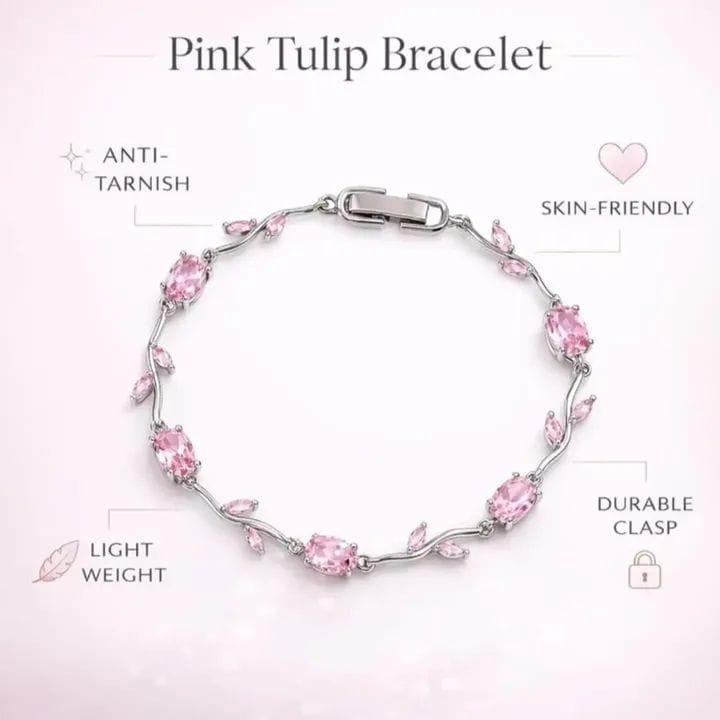 Jewelza Tulip Bracelet – Premium Stainless Steel Adjustable Bracelet for Women & Girls