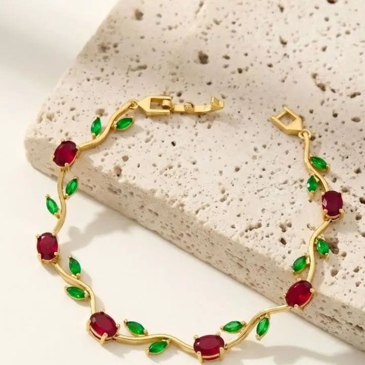 Jewelza Tulip Bracelet – Premium Stainless Steel Adjustable Bracelet for Women & Girls