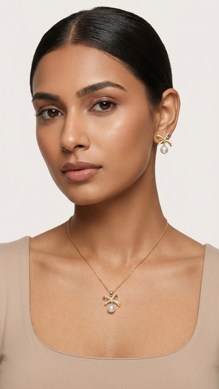 Jewelza Pearl Blossom Jewelry Gift Set