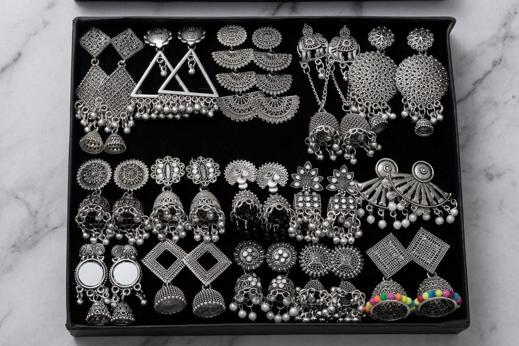15 Pair Jhumka Box – Random Stylish  Set for Women